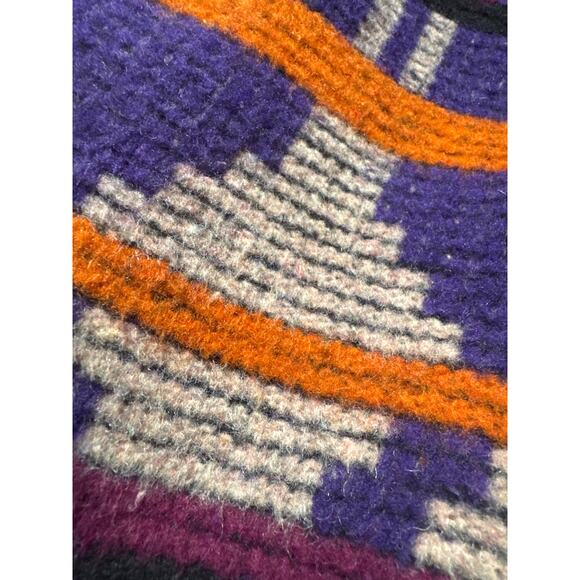 Vintage Jofeld Wool Aztec Long Full Length Hooded Coat Conch Buttons Medium - Picture 15 of 16